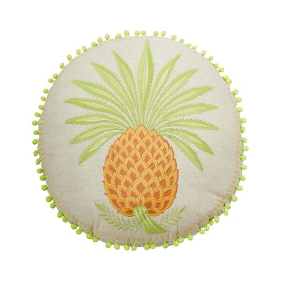Decorative Pillow, Round 18'', Queenie Pineapple Orange/Green