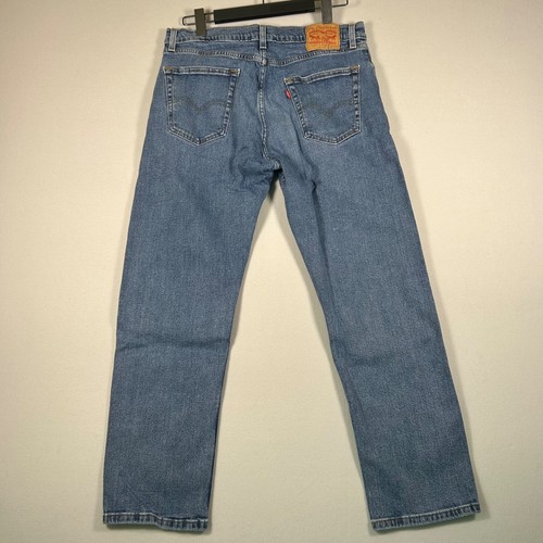 Jeans Levi’s 505 regular fit uomo W34 L30 blu denim cerniera mosca classico - Foto 2 di 12
