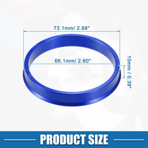 4 Pcs Car Hub Centric Rings OD 73.1mm ID 66.1mm Wheel Bore Center Spacer Blue - Picture 4 of 7