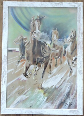 Laura Peratoner Pastel Horses Italy Switzerland Original