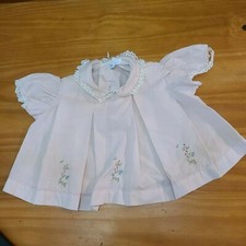 Vintage Nannette Infant Blouse Lace Details Embroidered Flowers read descript