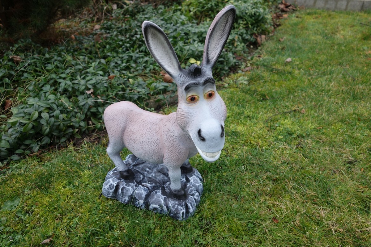 Esel lustiger Esel Garten Deko Figur 47x26cm Gartendekoration Statuette Skulptur
