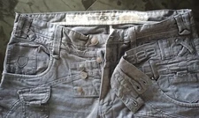 Vintage 883 POLICE Denim Button fly Jeans Light Blue European Industrial Punk 