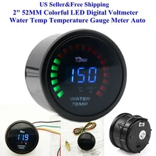2" 52MM Colorful LED Digital Voltmeter Water Temp Temperature Gauge Meter Auto