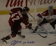 Justin Sourdif Signed 8x10 Photo! Florida Panthers, Go Giants !  W/COA