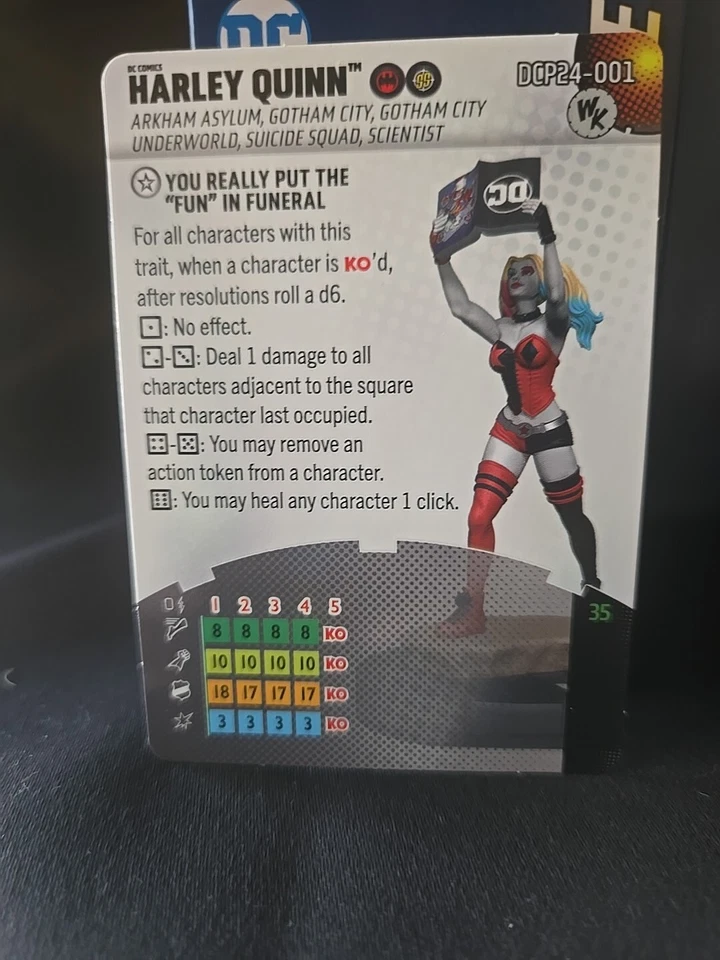 Tarjeta Heroclix Harley Quinn FCBD 2024 LE W PLUS The Riddler Legacy DC24-L051 Foto 3 de 4