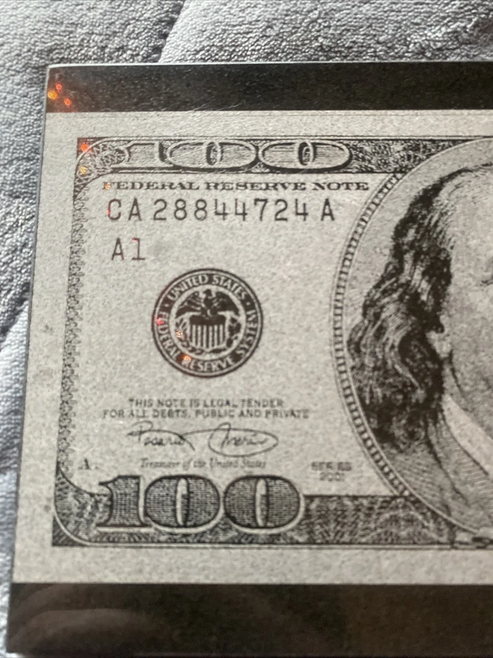 Engraved $100 Bill Slab - Image 2 of 4