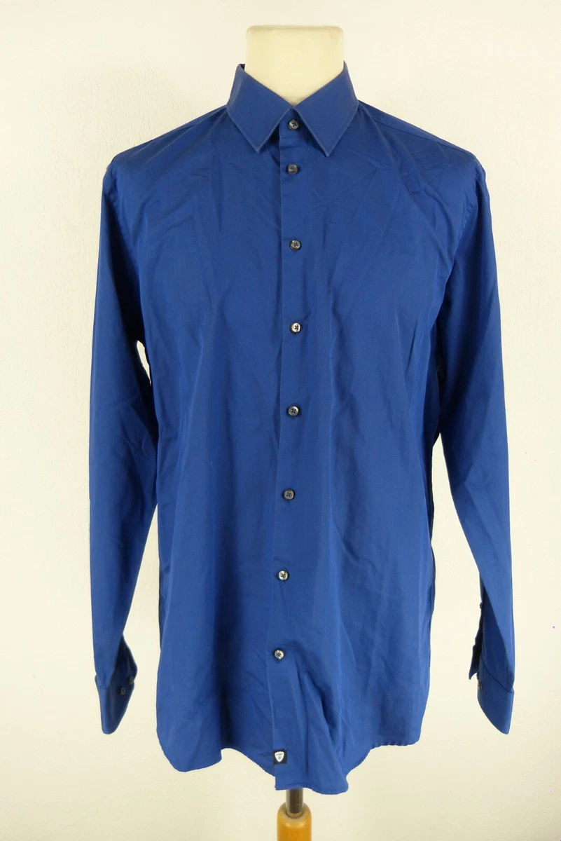 Strellson Chemise habill e Homme Taille 43 17 Bleue Manches Longues