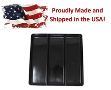 JSP Manufacturing Black Stackable Lightweight 3 Compartment Organizer Tray