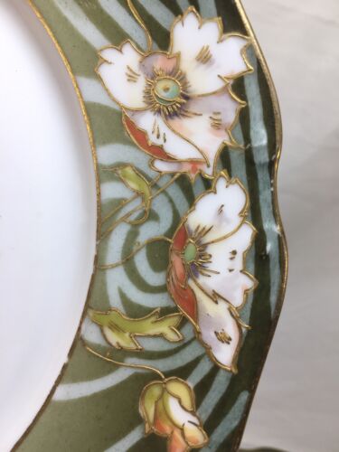 (8) R L Limoges 9.5 Inch Art Nouveau with Poppies DINNER PLATES - Picture 9 of 12