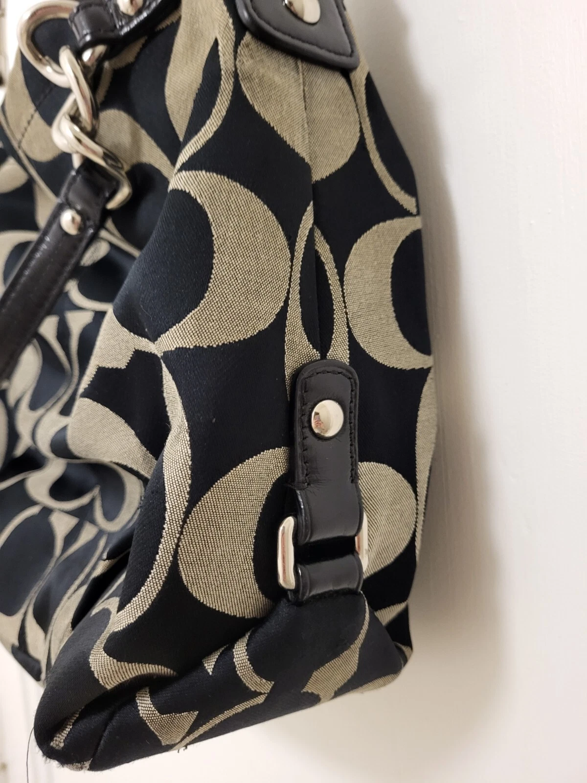 Borsa a tracolla Coach Signature Brooke C1176 F17183 Borsa kaki e nera