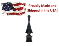 Black Plastic 5/8" Four-Sided Spire Wing Tip Finial Fence Topper for Iron Picket
