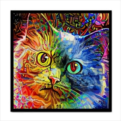 Cat Kitty Feline Rainbow Art Backsplash Ceramic Craft Tile