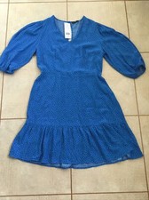 Ladies F&F Blue Summer Shift Style Dress 3/4 Sleeve Size 12