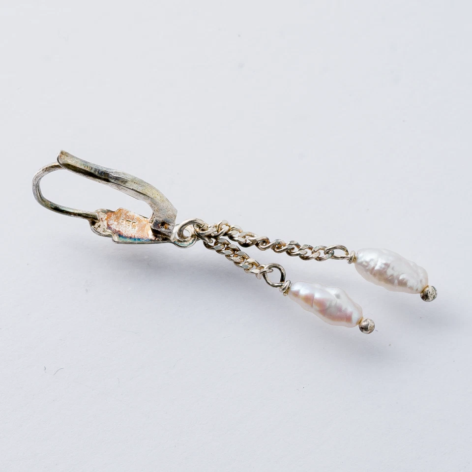 Einzelner Ohrring Hängeohrring Perlmutt 835er Silber 0,69 g - Bild 4 von 4