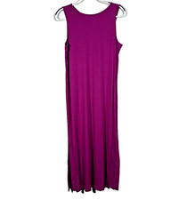 Loft Ribbed Knit Midi Dress Women's Medium Purple Cut Out Back Sleeveless New