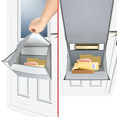 Mail Slot Catcher for Door Mail Slot, Grey Mail Catcher Bag, Indoor