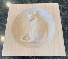 Cat Feline Engraving Trim Wood Corner Trim Block, Door Trim Block Window Trim