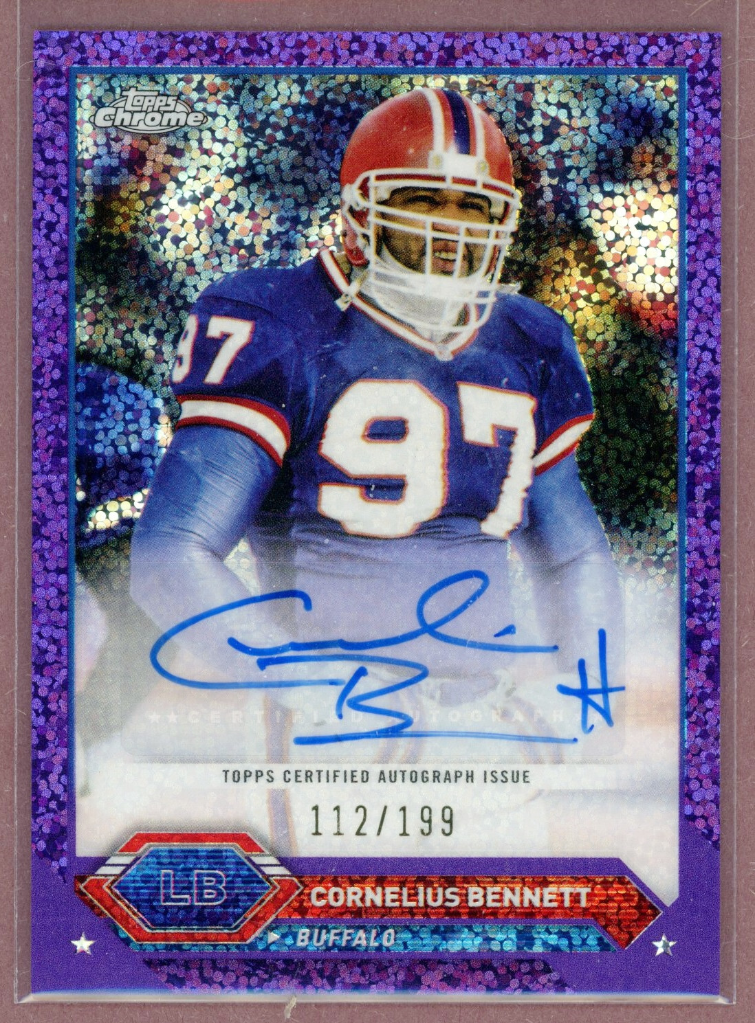 2023 Topps Composite Chrome Purple Speckle Auto Cornelius Bennett (Bills)/199