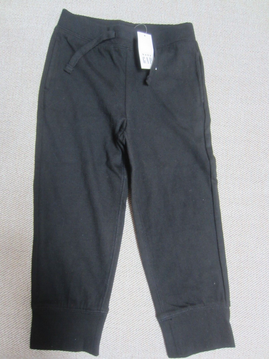 NWT 3 GAP Boys Sz 3T JERSEY PULL ON PANTS BLACK BANDED HEM LEGS | eBay