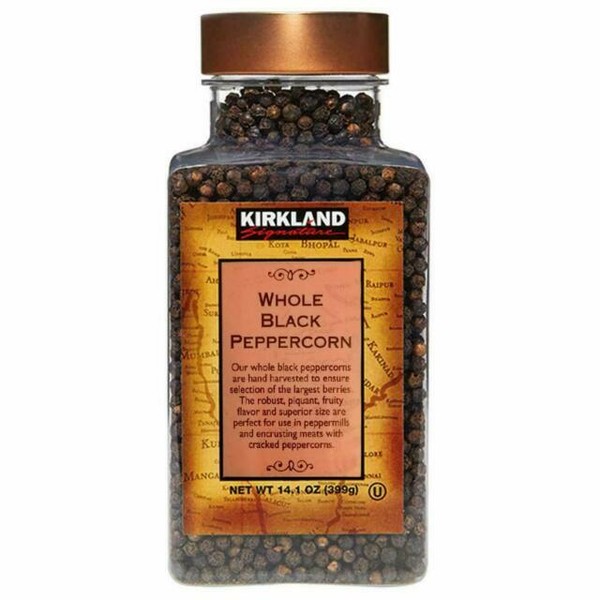 Kirkland Signature Whole Black Peppercorns 14.1oz Jar for sale online