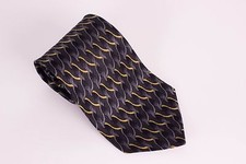 Geoffrey Beene Mens Neck Tie Black Gray Geometric Design 59" made in Korea