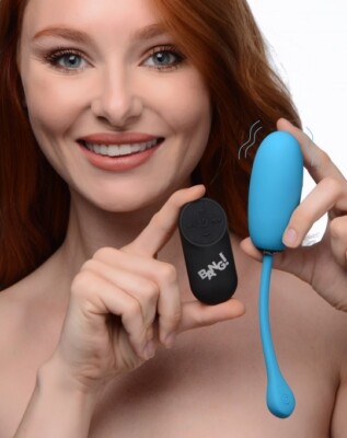 Remote Control 28X Silicone Plush Egg Blue Vibrating Vibe USB Rechargeable Bang!