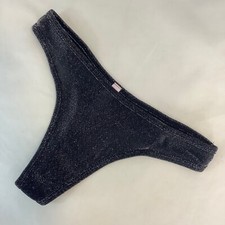 Victoria's Secret Black Sparkle Mesh High Leg Thong Panties - Size XS - BNWT