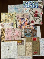 VTG Wrapping Paper Ephemera Gift Wrap Hallmark Lot of 18 pcs Journal Scrap