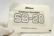 Nikon Speedlight flash SB-20 Instructional Manual 7216037 genuine vintage