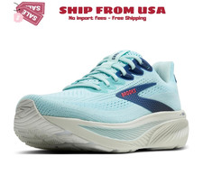 Brooks Women's Ghost 17 Light Blue/Navy Athletic Lace Up Shoes- Medium/B