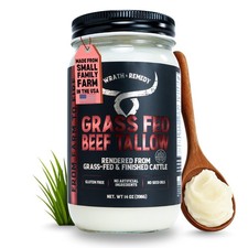 Beef Tallow for Cooking 14 oz   -Made, 100 Grass-Fed and Finished Beef , R...