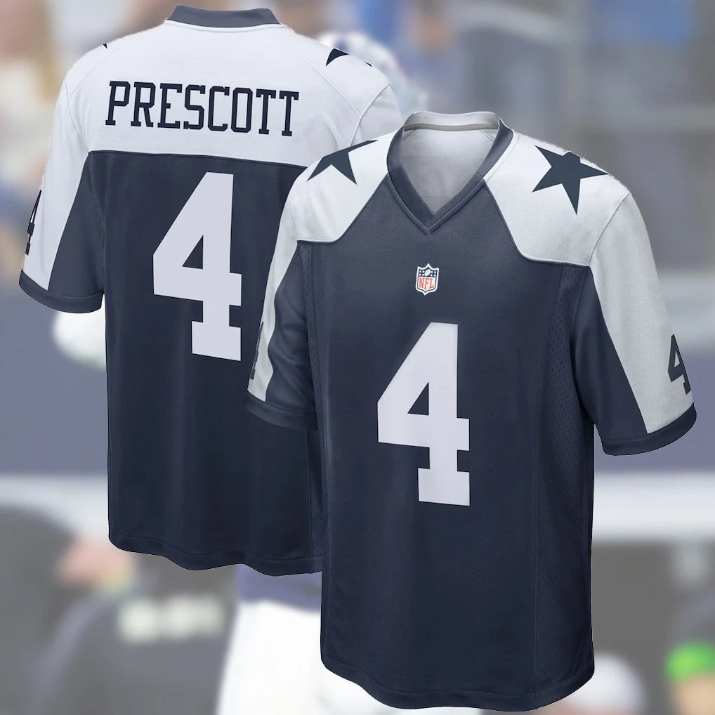 Prescot #4 Dak Dallas C 2025 Name & Number Player AOP Gift Fan Made