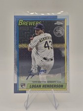 2025 Topps Update Series - 1990 Topps Chrome Mojo Logan Henderson Blue Auto /199