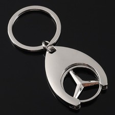 Chrome Metal Keychain Emblem Key Chain Key Ring Accessories For Mercedes Benz