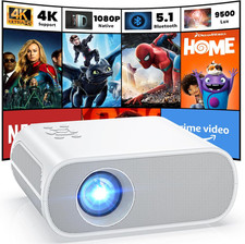 Projector, Native 1080P Full HD Bluetooth Projector with Speaker, 9500 Lumens Ou