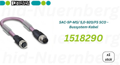 Phoenix Contact M12 Buskabel 5-polig CANopen DeviceNet 5m 1518290