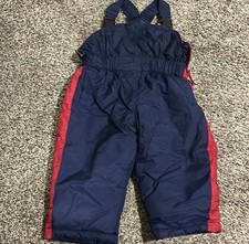 London Fog Ski Salopettes Navy Red 18M Insulated Adjustable Straps Toddler Pants