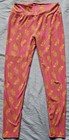 Womans One Size Lularoe Pink Feather Leggings — photo 1