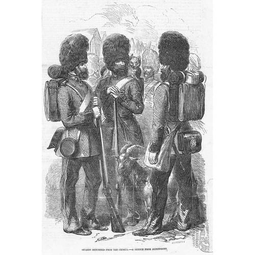 ALDERSHOT Guards Returned From the Crimea - Antique Print 1856