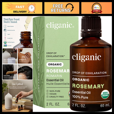 Organic Rosemary Essential Oil 2oz - 100% Pure Natural Undiluted Aromatherapy Oi