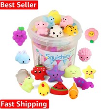 24-Pack Colorful Mochi Squishy Toys - Soft Stress Relievers  Party Favors fo...