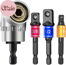 Impact Grade Power Hand Tools Driver Sockets Adapter Extension Set, 3Pcs 1/4 3/8