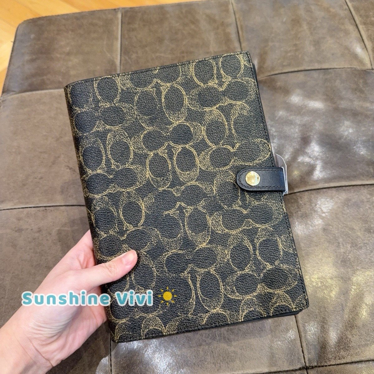 NWT Coach Notebook In Loved Signature Canvas Gold/Brown CDX99 | eBay