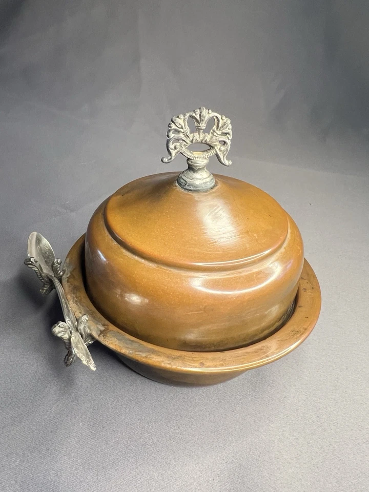 Antiguo plato cuádruple de plata Rogers plato cúpula de mantequilla con acabado ornamentado Victor Foto 3 de 4