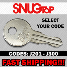 Snug Top Truck Cap Bed Cover Replacement Key Cut to Code J201 - J300