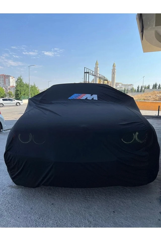 BMW 5 Series E34 E39 E60 F10 G30 Black Indoor Car Cover with M Logo - Image 3 of 3