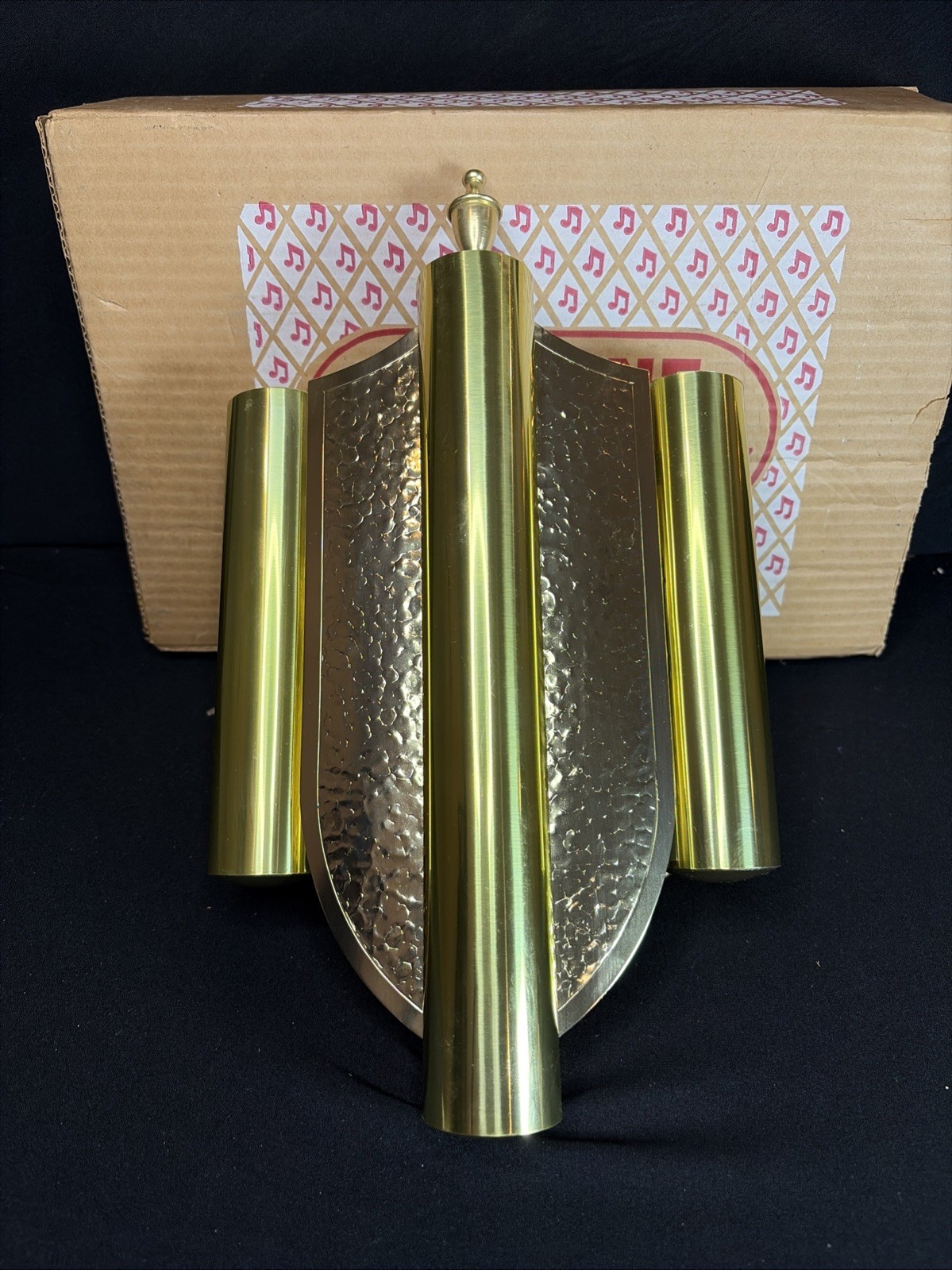 Vintage Mid Century NuTone Mt. Vernon Hammered Brass Door Bell Chime&nbsp;- K-20