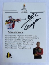 orig. sign. Autogrammkarte Biathlon Thierry Langer