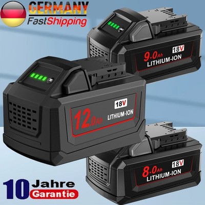 8.0Ah 9.0Ah 12Ah Akku Für Milwaukee Für M18 18V XC Li-Ion 48-11-1860 48111852 DE